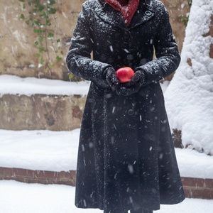 Spiewak "Worthington" flared wool winter coat - small, black, vintage look